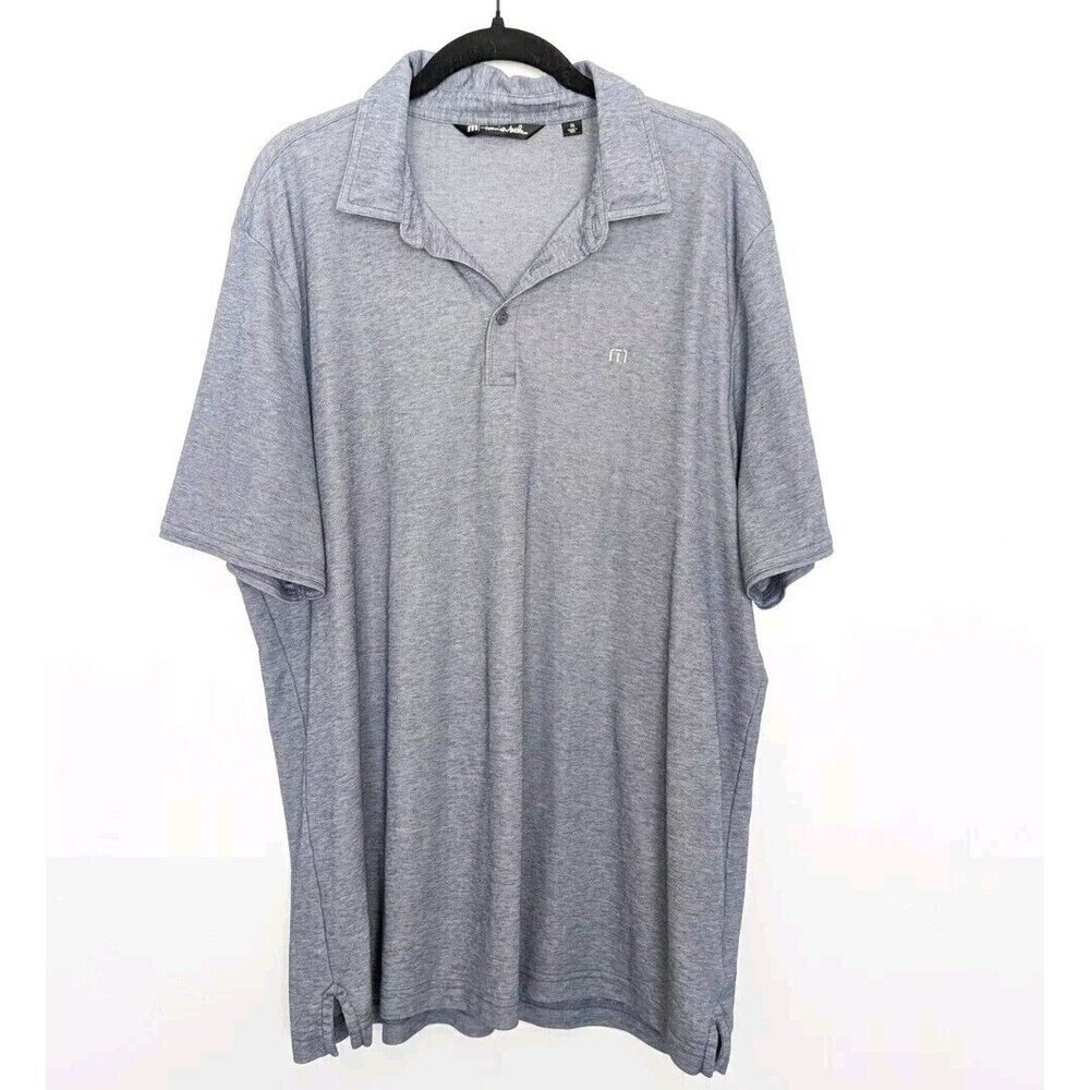 Travis Mathew Polo Shirt Mens Size XL‎ Blue Excursion Knit Golf Athleisure